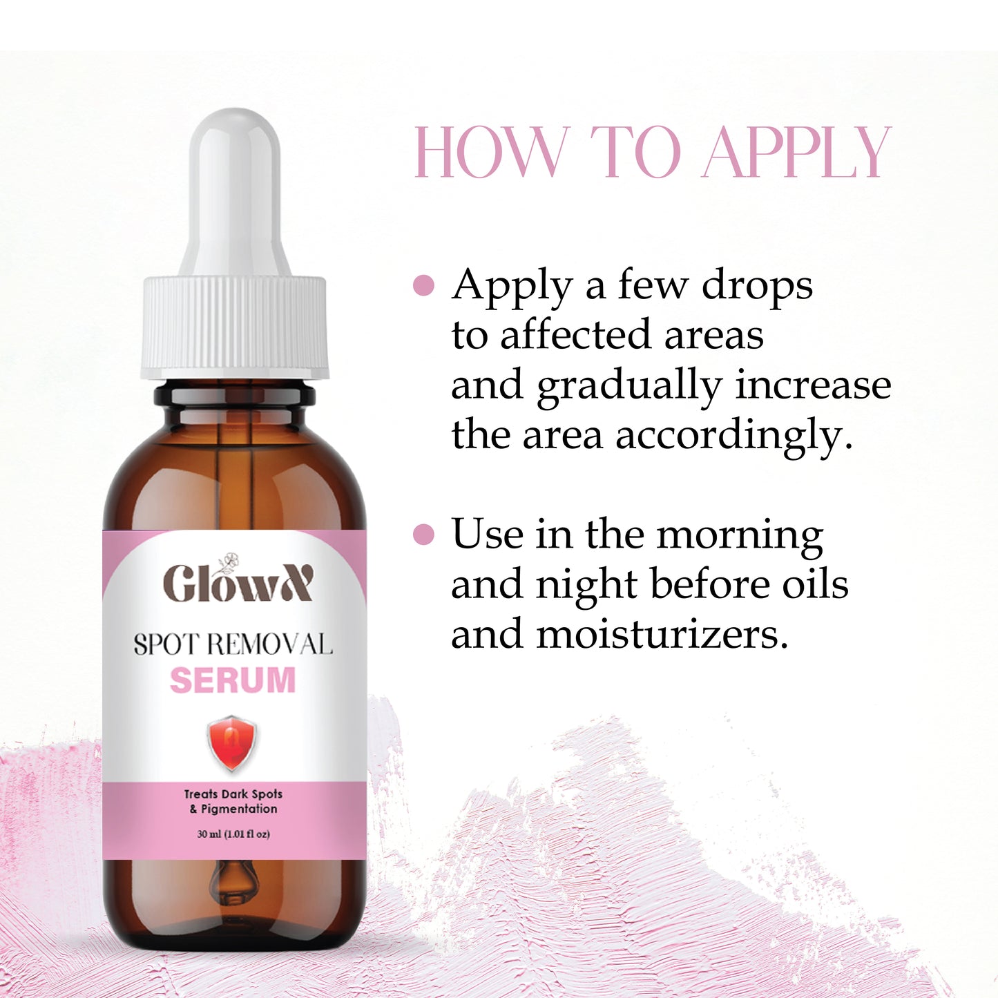 Glow X Spot Removal Serum, Dark Spot reduce for Pigmentation, 30ml (1 fl oz), Amber Glass Bottle with Dropper