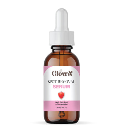 Glow X Spot Removal Serum, Dark Spot reduce for Pigmentation, 30ml (1 fl oz), Amber Glass Bottle with Dropper