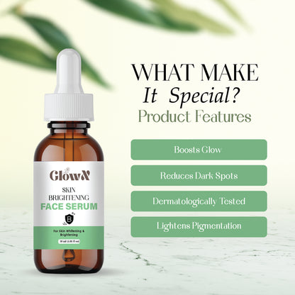 GlowX Skin Brightening Serum with 10% Niacinamide Serum with 0.3% Alpha Arbutin | Brightens skin, treats dullness, reduces tan | Lightweight, non-irritating & beginner-friendly formula|30ml